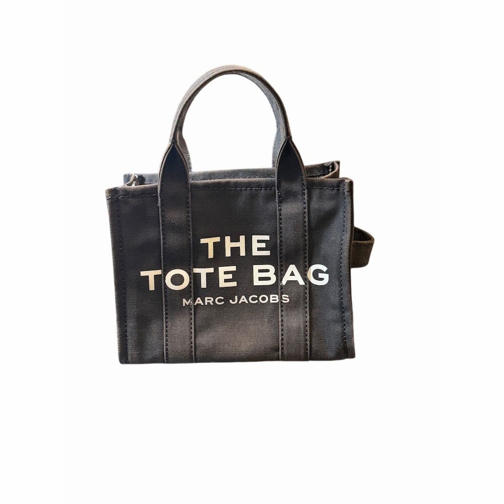 Marc Jacobs Small Black The Tote Bag Zip Closure Silver Hardware